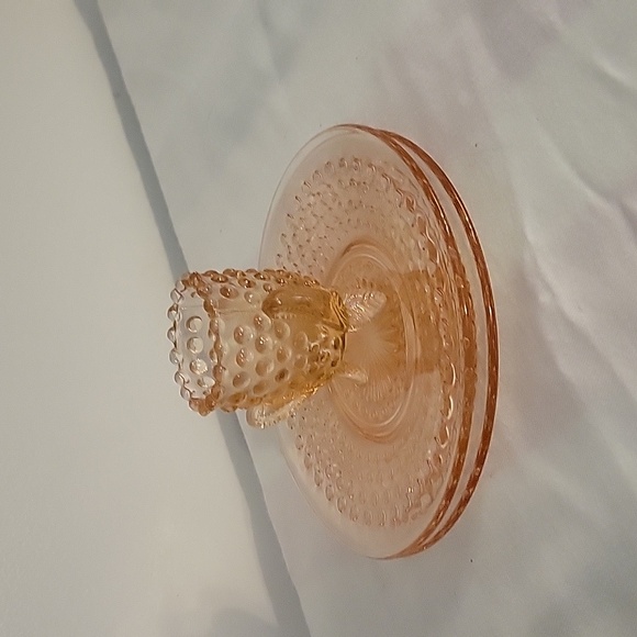 Degenhart Pale Pink Hobnail Glass Small Salad/Side Plates & Toothpick Holder - Picture 5 of 8